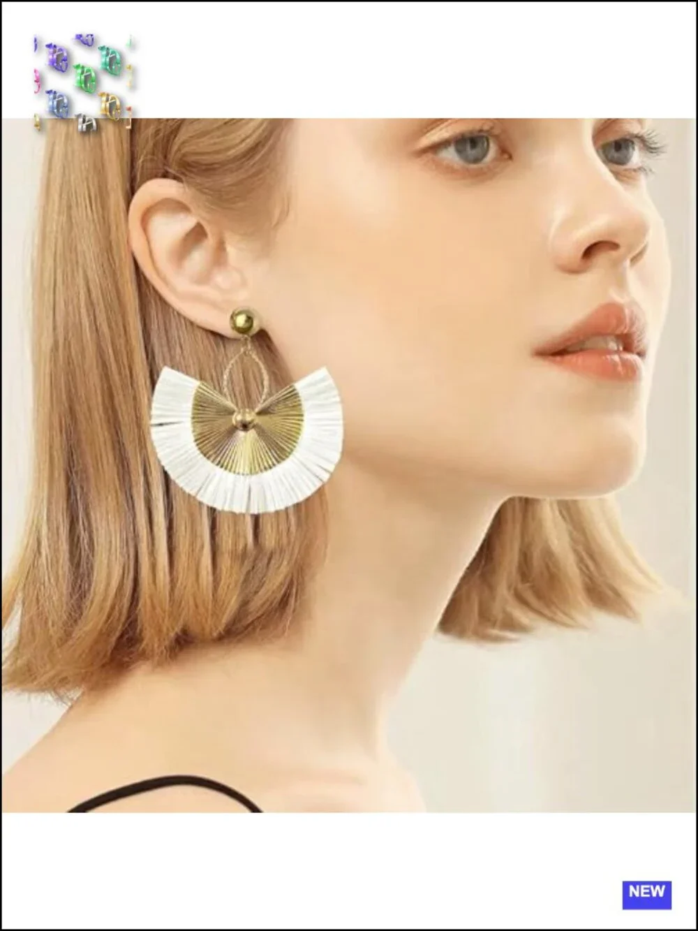 Straw Tassel Statement Earrings Bohemian Geometric Handmade Dangle Earrings
